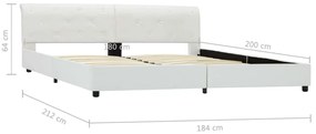 Estrutura de cama 180x200 cm couro artificial branco
