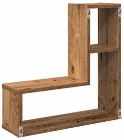 Prateleiras de parede cubos 2 pcs deriv. madeira madeira velha