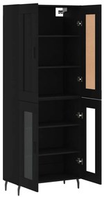 Armário alto 69,5x34x180 cm derivados de madeira preto