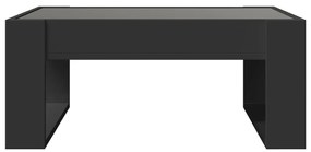 Mesa de centro luzes LED Infinity 70x53x30 cm preto
