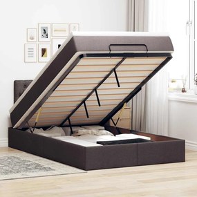 Estrutura de cama otomana com colchão 120x190cm castanho escuro