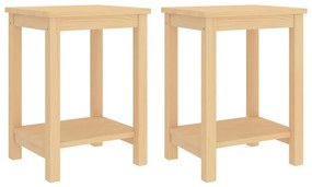 vidaXL Mesas de cabeceira 2 pcs 35x30x47 cm pinho maciço claro