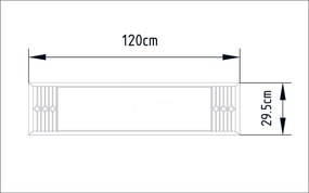 Espelho Decorativo Frida Console – Branco – 120x29,5x2 cm