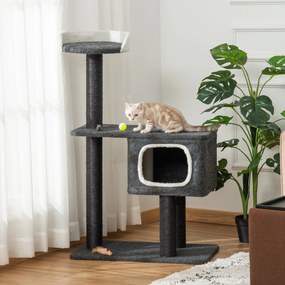 Árvore para Gatos Torre de Escalada para Gato com Caverna Várias Plataformas e Postes Arranhadores de Sisal Natural Centro de Atividades