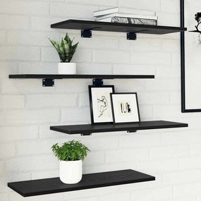Prateleiras em carvalho preto - Conjunto com 4 peças, medindo 60x20x1.