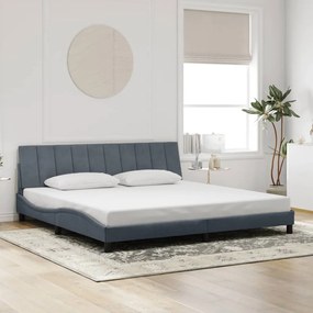 Estrutura de cama sem colchão 200x200 cm veludo cinzento-escuro