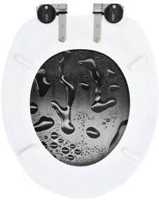 Assento sanita c/ tampa de fecho suave MDF design gotas de água