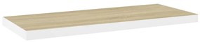 Prateleiras parede 4 pcs 80x23,5x3,8 cm MDF carvalho e branco