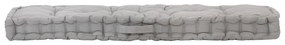Almofadão p/ móveis de paletes algodão 120x40x7 cm cinzento