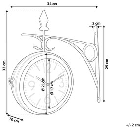 Relógio de parede 22 cm branco e prateado ROMONT Beliani