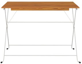 Mesa de bistrô dobrável 100x54x71 cm acácia maciça e aço