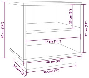 Mesa de cabeceira 40x34x40 cm pinho maciço castanho mel