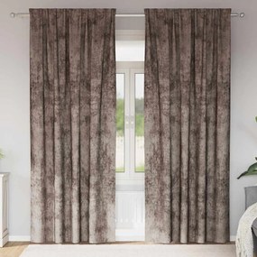 vidaXL Cortinas de Veludo - 2 Peças com Ilhós Cappuccino 225x140 cm
