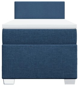 Cama com molas/colchão 100x200 cm tecido azul