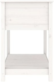 Vaso/floreira com prateleira 111,5x54x81 cm pinho maciço branco