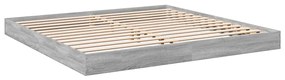 Estrutura de cama 200x200 cm derivados madeira cinzento sonoma