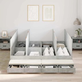 vidaXL Estrado de Cama Cinza Concreto 200x200 cm