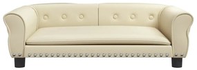 Cama para cães 95x55x30 cm couro artificial cor creme