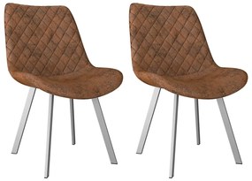 vidaXL Cadeiras de jantar 2 pcs camurça artificial castanho