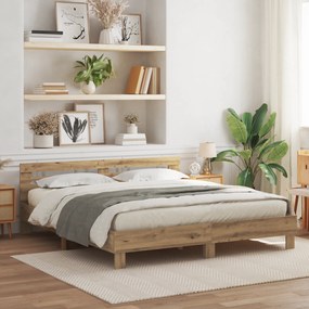 vidaXL Estrado de Cama em Madeira Carvalho Artesanal