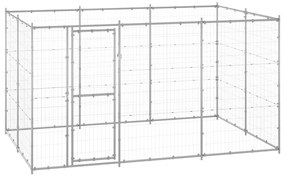 vidaXL Canil de exterior 7,26 m² aço galvanizado