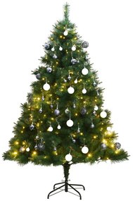 vidaXL Árvore Natal artificial articulada 150 luzes LED e bolas 120 cm
