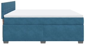 Cama com molas/colchão 180x200 cm veludo azul