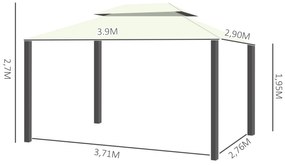 Pérgola de Jardim Braga – 4x3 m – Alumínio – Cortinas e Mosquiteiras –