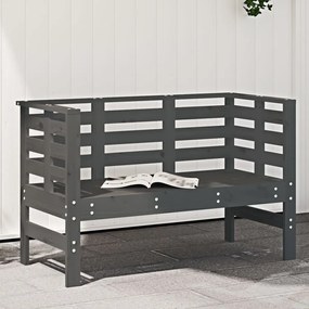 Banco de jardim 111,5x53x71 cm madeira de pinho maciça cinzento