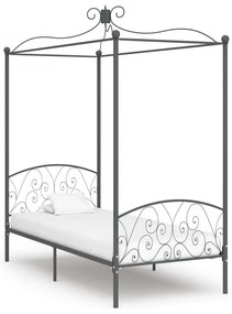 Estrutura de cama com dossel 90x200 cm metal cinzento