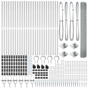 Cerca de Fio Soldado com 13 Postes de Estaca 1.4x50 m Aço Galvanizado