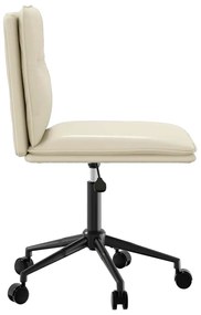 Cadeiras de jantar 2 pcs couro artificial cor creme