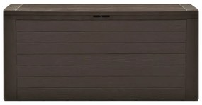 Caixa de arrumação para jardim 116x44x55 cm castanho