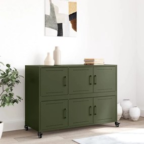 Aparador 100,5x39x72 cm aço verde-azeitona