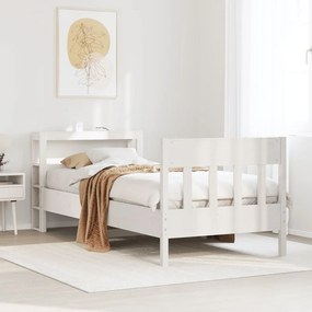 vidaXL Cama sem colchão 90x200 cm madeira de pinho maciça branco