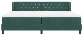 Cama Box Spring vidaXL com Colchão Verde Escuro 200x200 cm Veludo