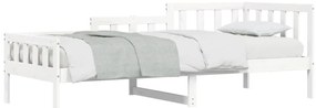 Sofá-cama sem colchão 90x200 cm madeira de pinho maciça branco
