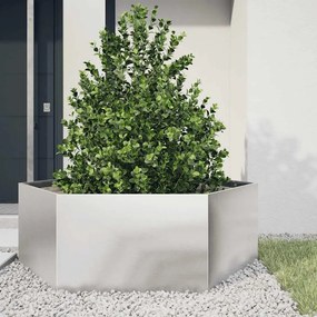 Vaso/floreira de jardim hexagonal 138x120x45 cm aço inoxidável