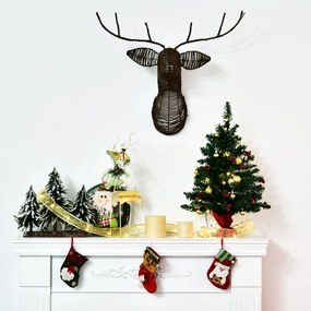 Mini Árvore de Natal 60cm Artificial Decoração de Natal de Pinheiro com Suporte Metálico 73 Ramos PVC Verde