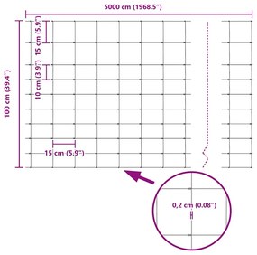 Cerca de Campo 1x50 m Aço Galvanizado