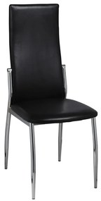 Cadeiras de jantar 4 pcs couro artificial preto