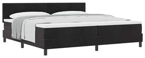 Cama Box Spring vidaXL com Colchão Preto 200x200 cm Veludo