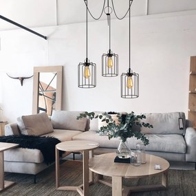 Candeeiro de Teto Tel – Preto – Diâmetro 96 cm, Altura 131 cm