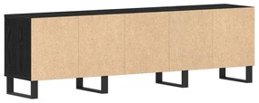 Armário para TV vidaXL Preto Carvalho 150x30x44,5 cm Madeira engenheir
