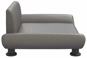 Cama para cães 70x45x28 cm couro artificial cinzento