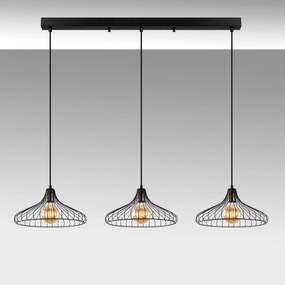 Chandelier Depay – Preto Antigo – 148 x 36 x 30-120 cm