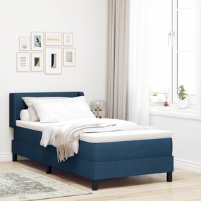 Cama Box Spring vidaXL com Colchão Azul 80x200 cm Tecido, Cabeceira Al