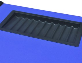 Mesa poker 10 jogadores c/ área crupiê e tabuleiro fichas azul
