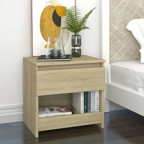 vidaXL Mesa de cabeceira 40x30x39 cm contraplacado carvalho sonoma