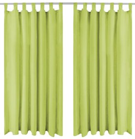 Cortinas de cetim com presilhas 2 pcs 140x175 cm verde